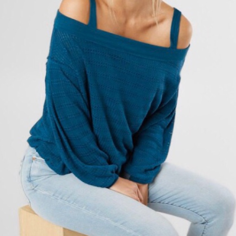🆕 Free People Knit Off Shoulder Shirt - Picture 1 of 7